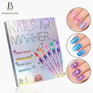 12-Color Nail Art Marker Set – Quick-Drying Acrylic Pens for DIY Manicures & Easy 3D Designs, Ideal for Beginners