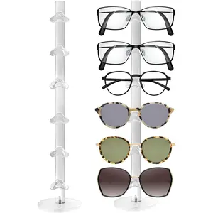 6 Layers Acrylic Sunglass Organizer Glasses Holder Sunglasses Display Stand Eyewear Frame Riser Rack for Glasses Storage