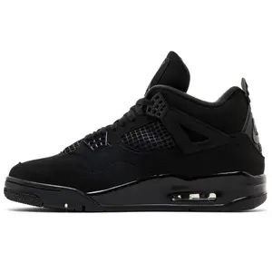 Nike Air Jordan 4 Retro “Triple Black” Mens Sneakers – Premium Leather, Air Cushioning, Classic Basketball Style, Unisex Streetwear Shoes