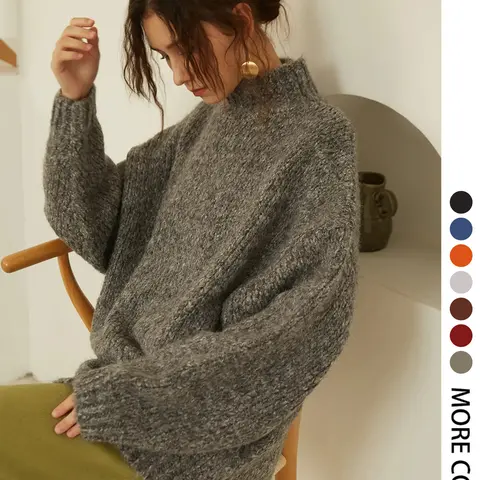 Women's Solid Drop Shoulder Knit Sweater Pullover, Casual Basic Long Sleeve Jumper for Fall, Fashion Ladies' Knitwear for Daily Wear, Womenswear Knitting, Casual Pullover Tops