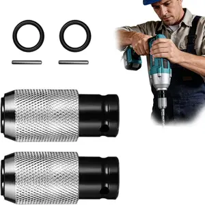 2-Pack Impact Drill Adapter, Electric Impact Drill Converter, Impact Adapter with Impact Drill Bit, Heavy Duty Electric Wrench to Electric Drill Converter, Suitable for Concrete, Brick, Stone, and Wood.