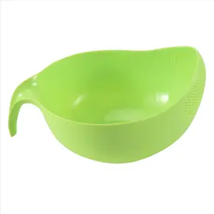 Durable Rice Washing Filter Strainer Kitchen Tool Beans Peas Sieve Basket Colanders Cleaning Gadget Filtering With Handle Newest  Green