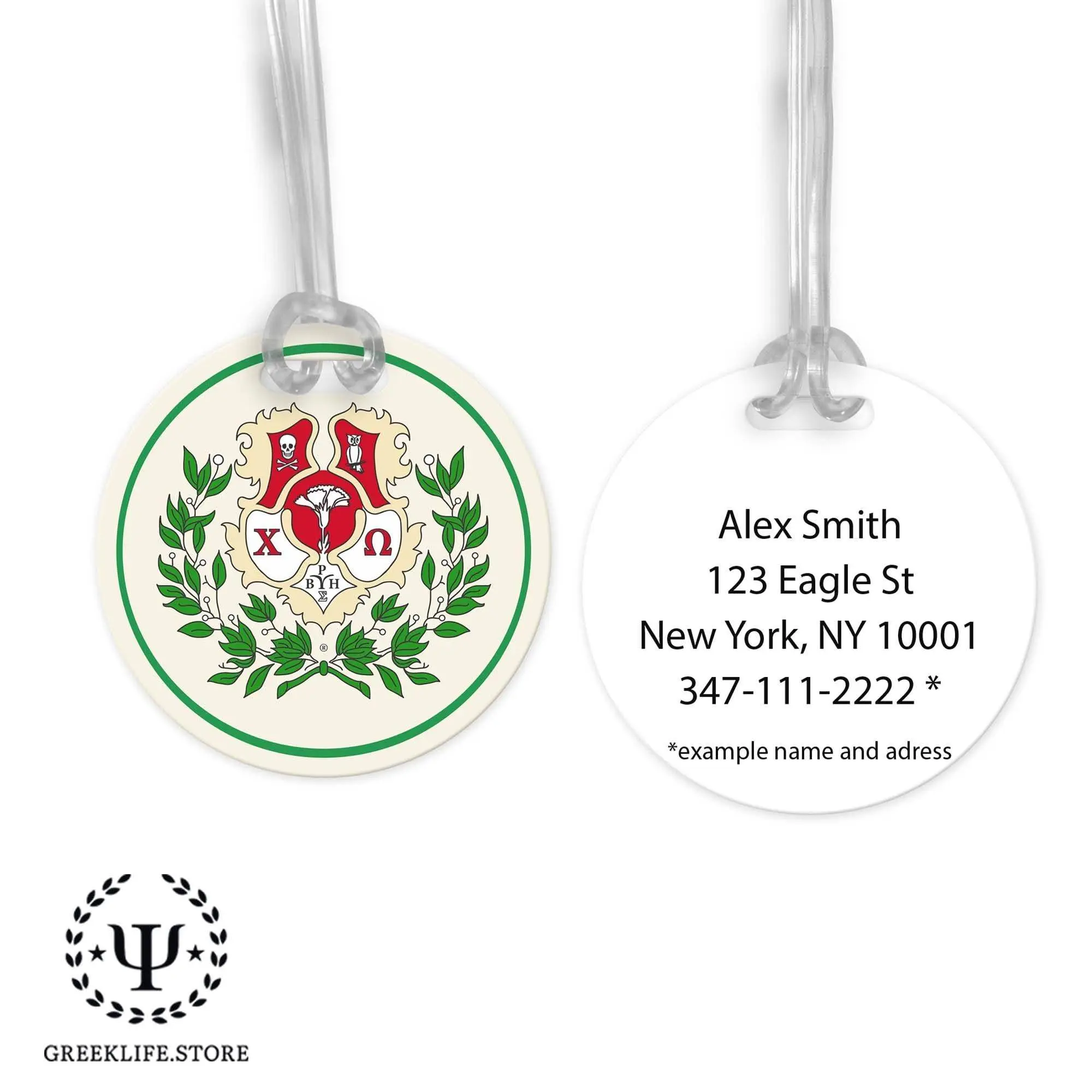 Chi Omega Luggage Bag Tag (round)