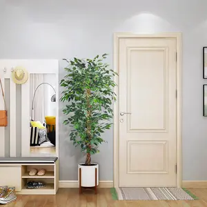 5FT & 6FT Artificial Ficus Tree | Lifelike Faux Silk Plant in Sturdy Plastic Nursery Pot | Perfect for Home, Office & Farmhouse Décor | Ideal Housewarming Gift