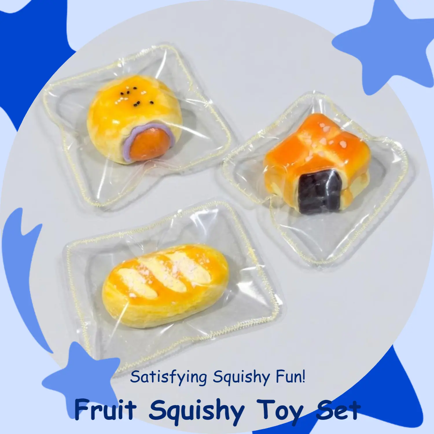 Taba Squishy Toy, Mix-and-Match Bread & Bakery Collection, Stress Relief Sensory Fidget Toy for Kids