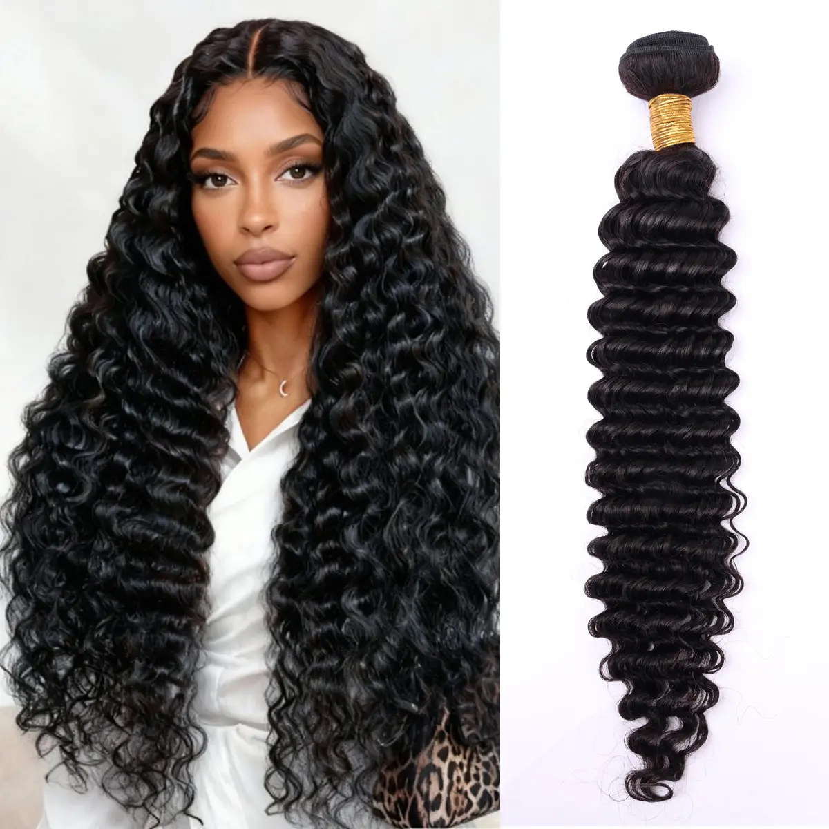 Msgem Hair Deep Wave Hair Weave 100% Human Hair Bundles 12A Deep Wave Remy Hair 12-32 Inch 1 Pcs Lot Weave Extensions No Chemical #SummerVibes #SummerWins#DealsForYouDays#tiktokshopdealsforyoudays
