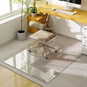"x40" Tempered Glass Chair Mat Heavy-Duty Floor Protector for Carpet & Hard Floors Scratch-Resistant Office  Desk Mats Clear