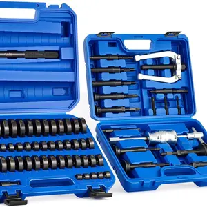 Orion Motor Tech Blind Hole Collet Bearing Race and Seal Puller Extractor Kit, Blue/ Red Slide Hammer Pilot Insert Inner Internal Bearing Removal Tool Set, 16PCS, car stuff, tool box, Automotie Repair Tools