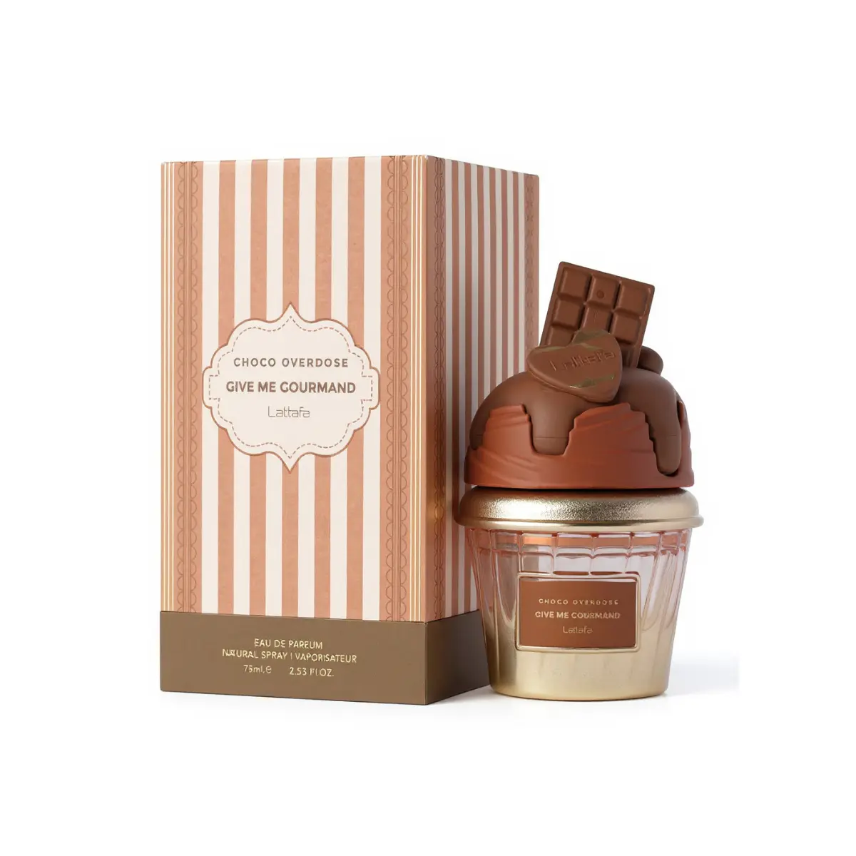 Lattafa Choco Overdose Eau de Parfum, 2.5 fl oz, Decadent Gourmand Unisex EDP Scents with Cacao, Caramel & Vanilla, Edp Fragranced Perfume, Unisex Fragrance, Evening Wear