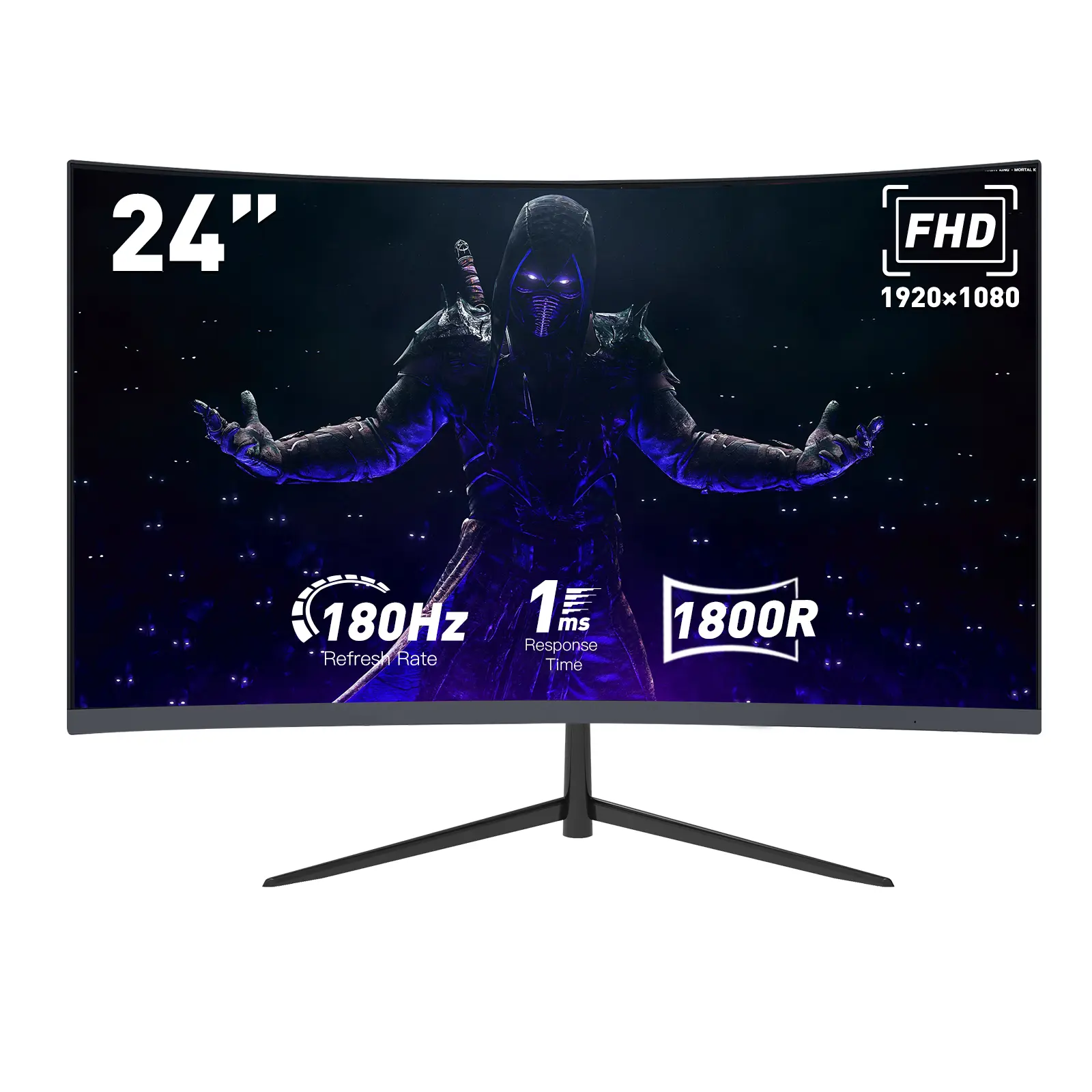 Neo 24” Micro-Curved 180Hz Gaming IPS Computer Monitor - IPS HD Screen, 1ms Response Time, FreeSync, HDR, HDMI/DP Ports, Built-in Speakers, VESA Mount Compatible Desktop Display