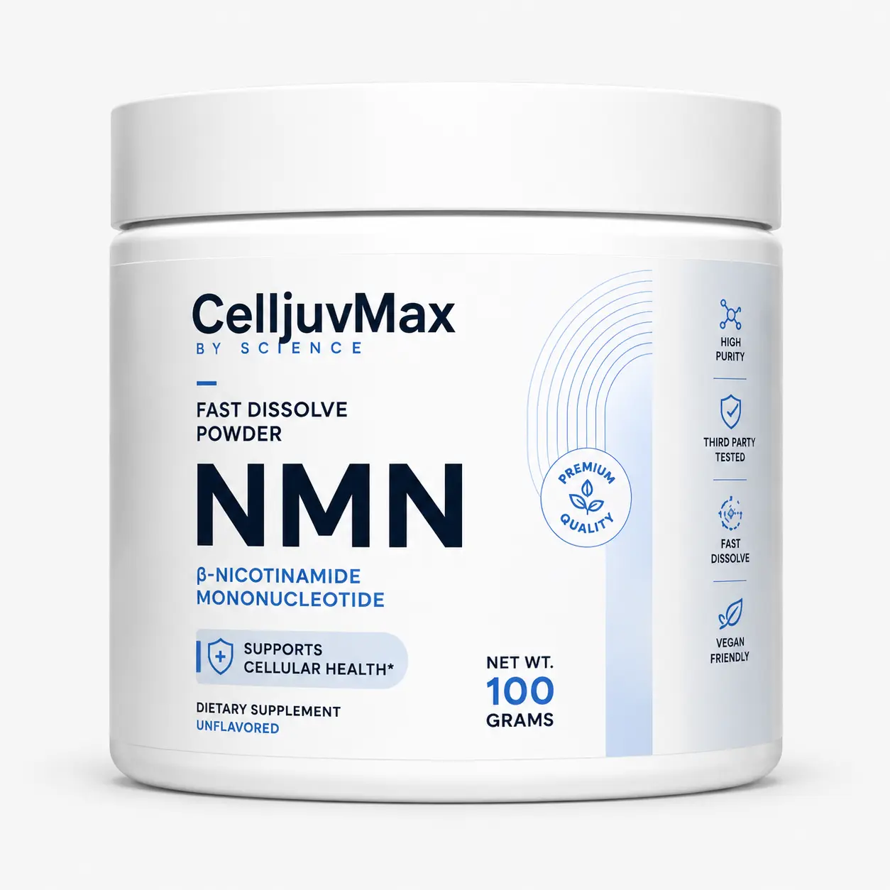 NMN Powder 100g  Fast Dissolve NMN Supplement Unflavored Daily Wellness Support