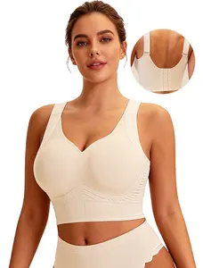 Soft Intention Plus Size Back Fat Smoothing Jelly Bra 7 Row Hooks,  Seamless,Everyday,Push Up