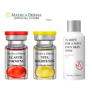 [Madeca Derma] 2X GLAZED DONUT GLOW SET (5 pcs of Elastic Firming Microbiome Ampoules & Vita Brightening Microbiome Ampoules & Microbiome Toner)