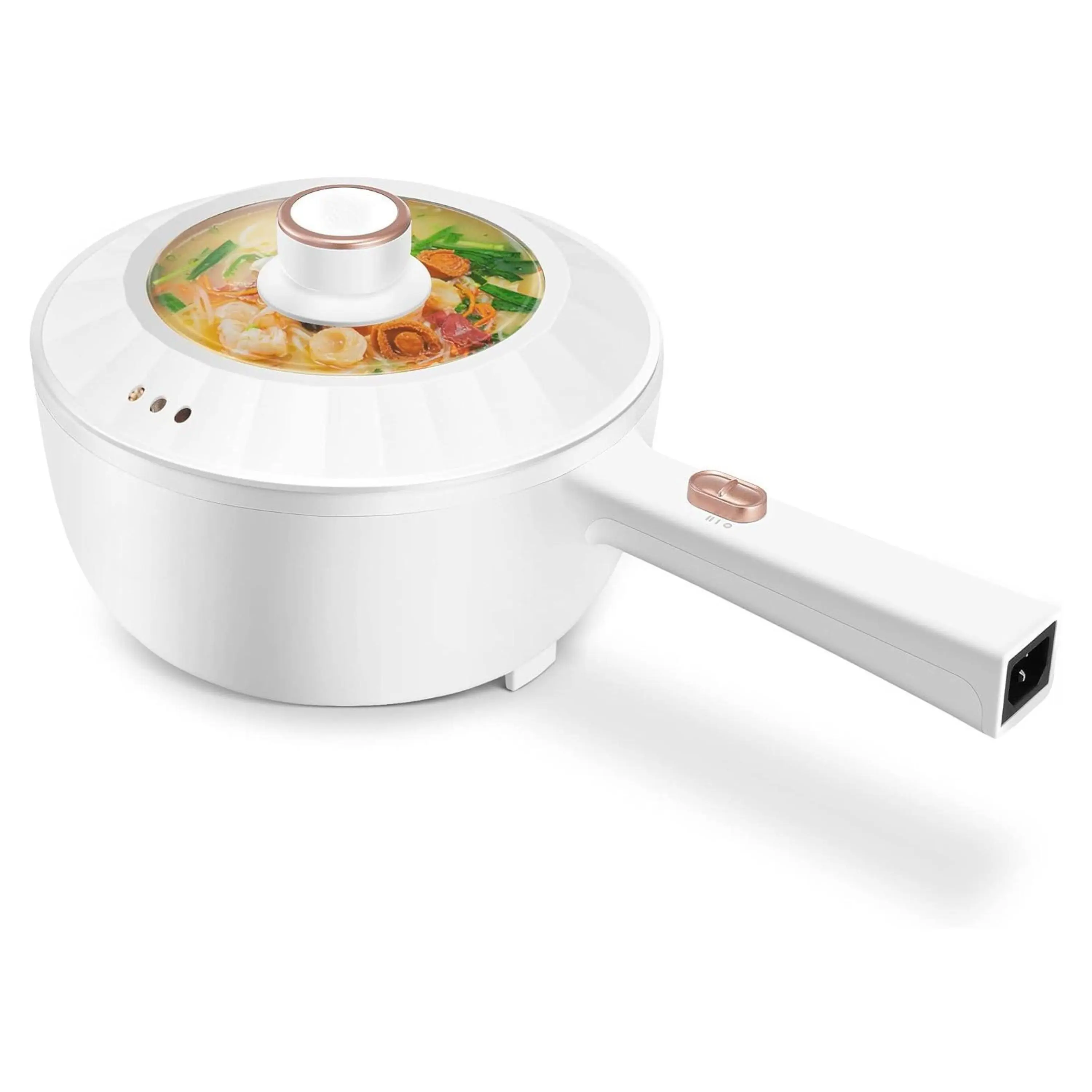 AliZence Hot Pot Electric, 2L Multifunctional Portable Cooking Pot, 1000W Rapid Noodles Electric, Non-Stick Frying Pans for Steak, Egg, Ramen, Oatmeal With Dual Power Adjustment