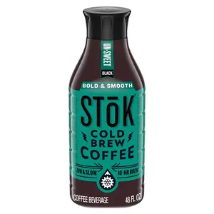 Cold Brew Coffee, Arabica-Based Blend, Medium Roast Brewed Low and Slow, Unsweetened, Black Coffee, 48 FL OZ Bottle