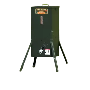 Texas Hunter Products Fish Feeder - 70-Pound Fish Feed Capacity (125lb corn), Adjustable Legs, Digital Timer, 12-Volt Battery, Patented Air Blower System, Durable Galvanized Steel Hopper