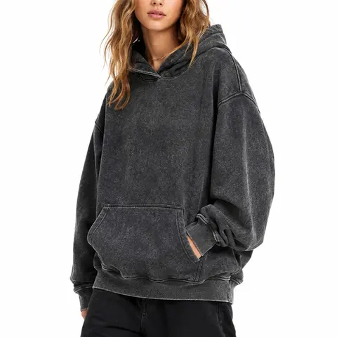 ARSSM Unisex Oversized Acid Wash Hoodie – Plush Heavyweight Cotton Pullover for Couples, Stylish Streetwear & Casual College Outfits