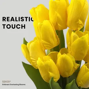 12pcs Artificial Fake Flowers Real-Touch Tulips