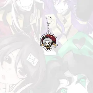 Game The Freak Circus 6CM Pierrot Cosplay Kawaii Acrylic Stand keychain Joker Clown Pendant Keyring Bag Accessory Ornament Props
