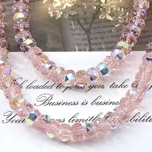 【C007 】Flashing Glass Crystal Wheel Beads Strawberry Special Shaped Flat Beads Crystal Bracelet DIY Jewelry Accessories Colorful Faceted Crystal