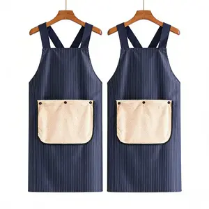 2 Pack Kitchen Aprons, Apron for Cooking with 2 Pockets, Cross Back Design with Towel Machine Washable Kitchen Apron for Cooking Grilling Painting Cleaning Gardeningfor Men Women