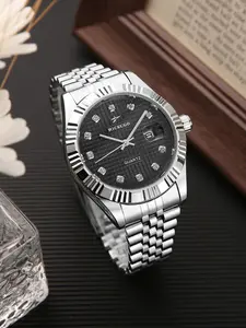 Classic Men's Watch Quartz Movement Steel Band Calendar Function Diamond Markers Business Casual Versatile Trendy Male Wristwatch