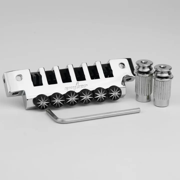 Guyker Deluxe TunePro Zinc Alloy Bridge Tailpiece, 6-String Electric Guitar Gear Replacement Part (Chrome Tailpieces)