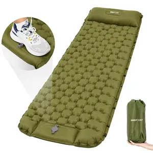 Night Cat Camping Sleeping , Extra Thick 5 Inch Camping Mat, Built-in Foot Pump Inflatable Sleeping ,Compact for Camping BackpackingHiking Traveling Tent, camp gear, road trip ,cot pad, inflation Pump air pillow,Summervibes fathersdaygiftideas