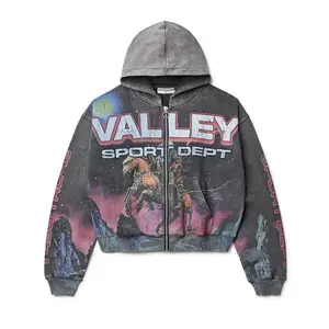 Streetwear Vintage Washed Hoodies Y2K Clothes Mens Womens Harajuku Retro Hip Hop Cotton Oversized Hoodies Sweatshirts Jackets Can be used with raincoatGift