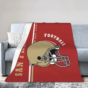 San Francisco football Flannel throw blanket - for sofas, beds, living rooms, chairs, cars, beaches, travels, outdoor use, air conditioning covers - rectangular shape, the perfect gift for sports enthusiasts
