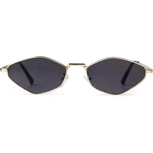 Trendy Metal Hexagon Sunglasses for Women Men   Narrow Irregular Shades Small Retro Hexagonal Sun Glasses