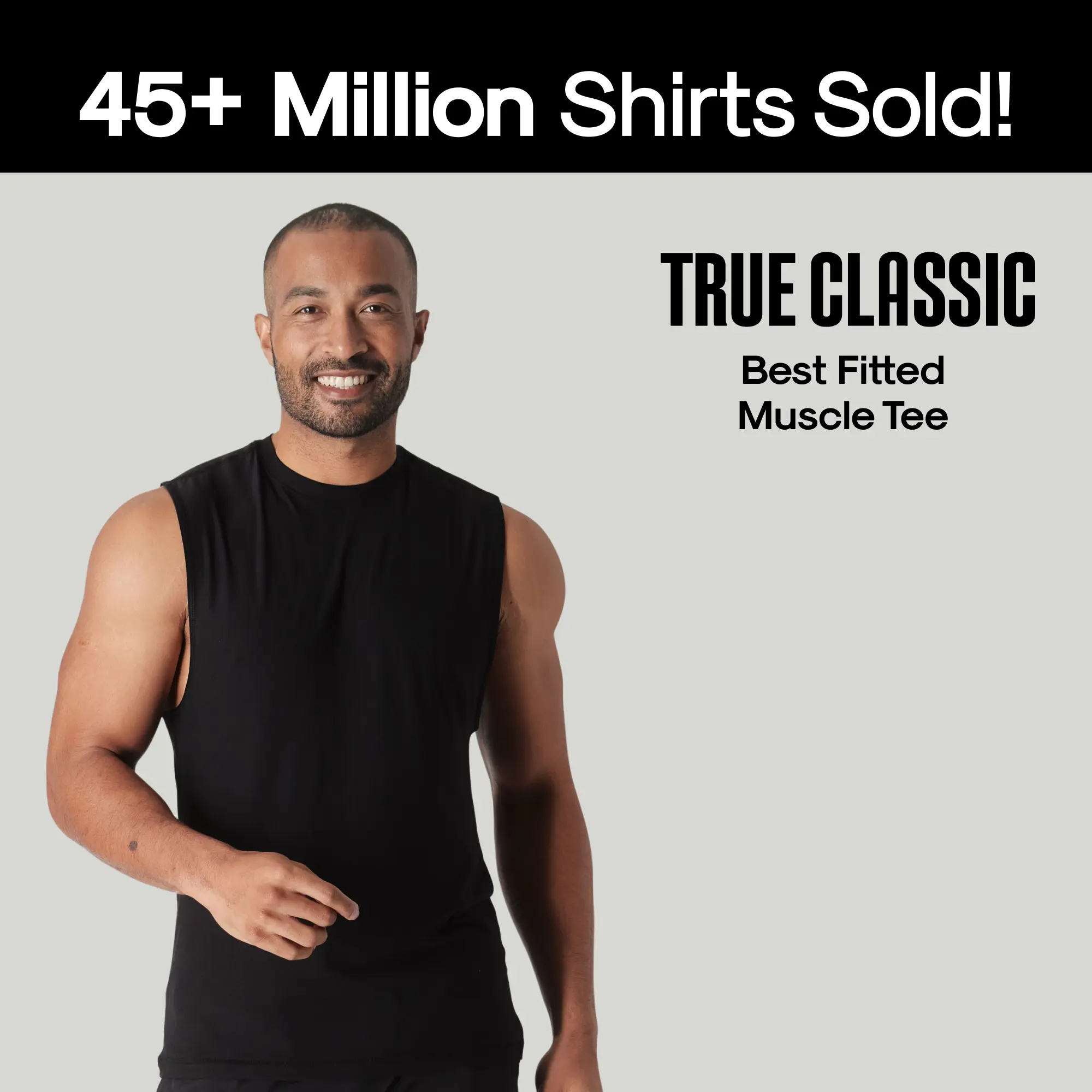 True Classic Sleeveless Muscle Tee – Moisture Wicking, Anti-Odor, Quick-Dry Gym Shirt | UPF 30+ Sun Protection, Lightweight Active Fit, Antimicrobial Fabric