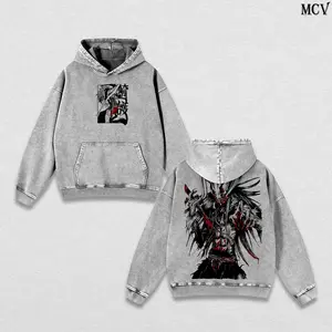 Ichigo Hollow Form Bleach Hoodie Washed – Bleach Vintage Washed Heavy Cotton Oversized Anime Manga Hoodie, Vasto Lorde Mask Art Graphic, Kurosaki Ichigo Transformation Edition, Retro Unisex Streetwear, Tee / T-Shirt Washed Option