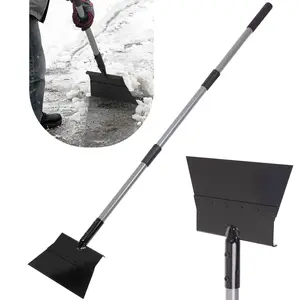 Suchtale Multifunctional Cleaning Shovel, Snow Shovel, Ice Scraper, Heavy Duty Steel Flat Shovel with 54" Adjustable Handle, Flat Shovel