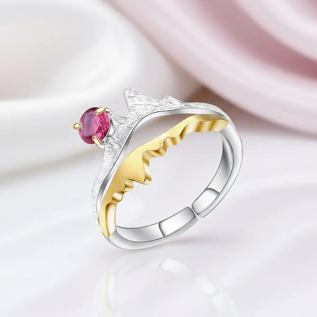 0.36 ct Rhodolite Garnet Adjustable Ring
