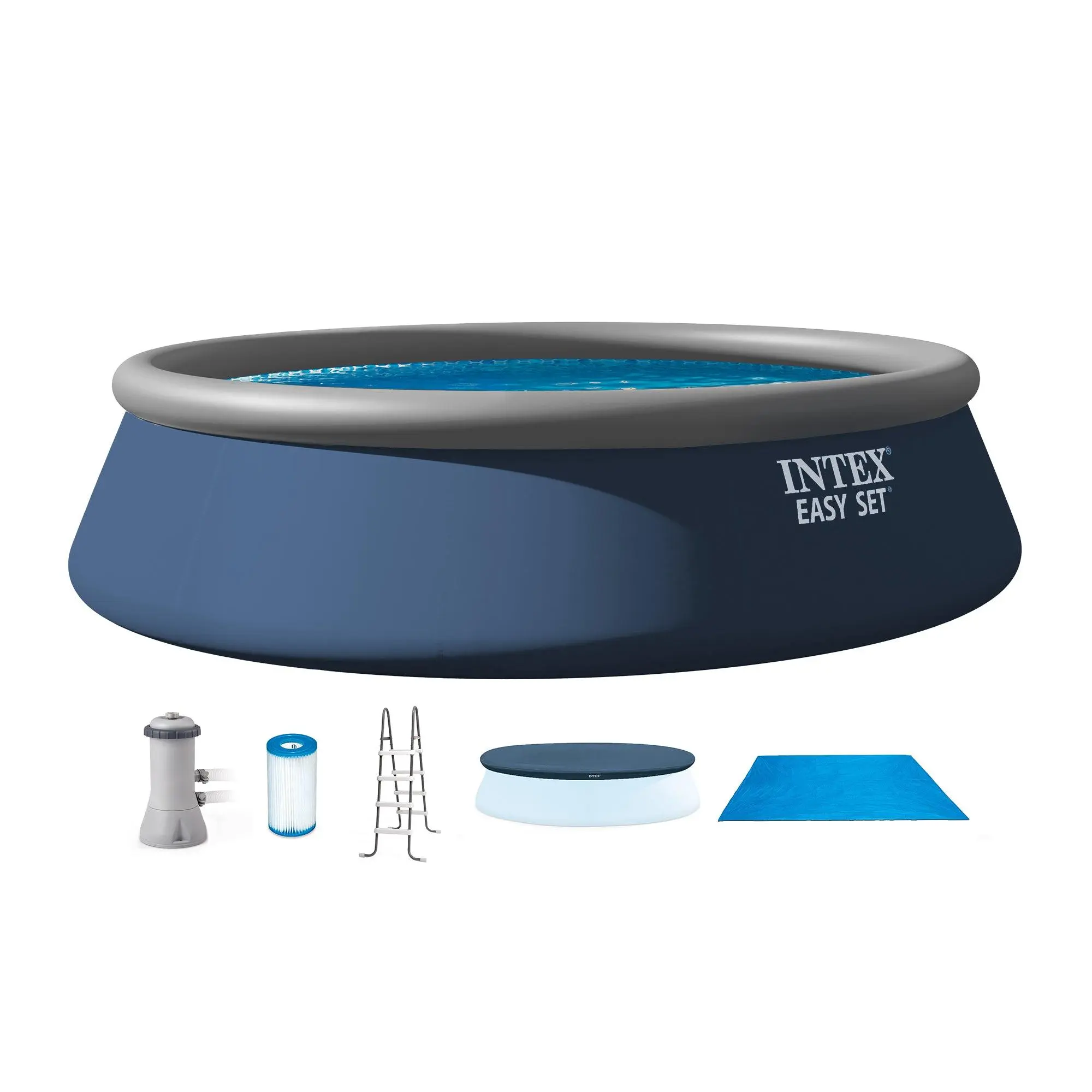 Intex Easy Set 15' x 42" Round Inflatable Outdoor Above Ground Swimming Pool Set Intex Easy Set 15' x 42" Round Inflatable Outdoor Above Ground Swimming Pool Set