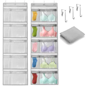 Weekly Clothes Organizer – Day of the Week Hanging Closet Storage for School Outfits, Wardrobe Organizer with Labels for Monday to Friday