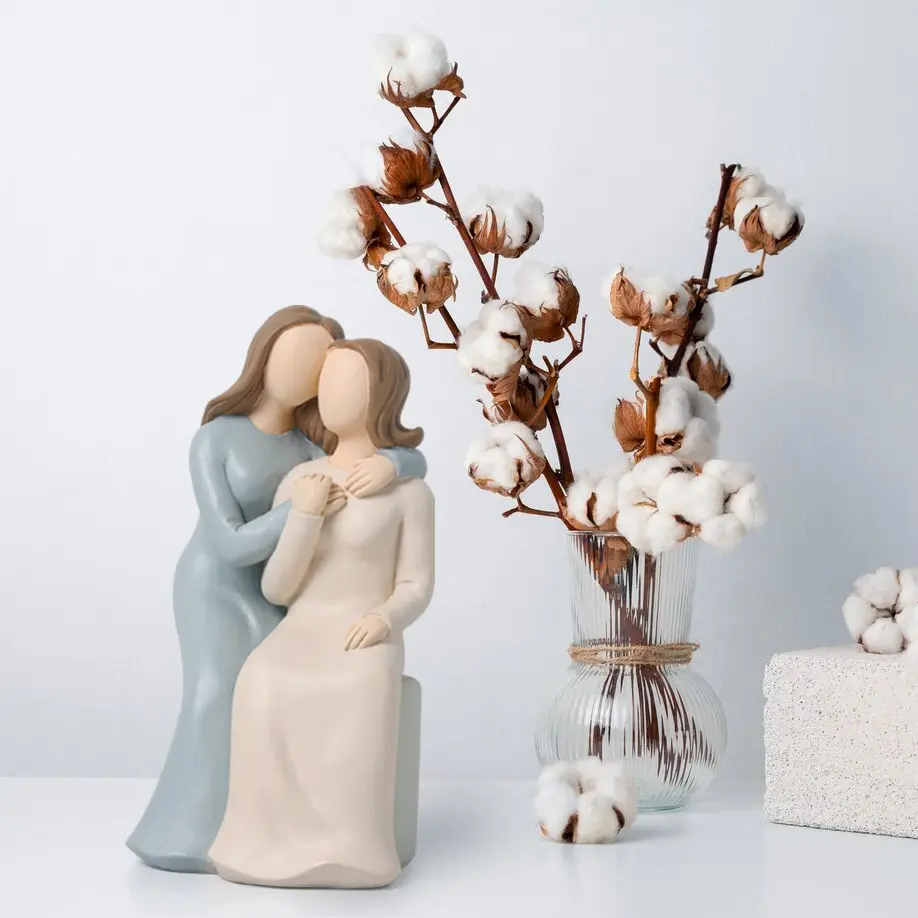 Loismery Mother Daughter Figurines - Personalized Gifts for Mom from Daughter, Perfect Gifts for Mother In Law Gifts for Elderly, Art Figurine Home Ornament Decoration   Angel Statue Gift Mother Daughter