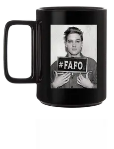 ELVIS FAFO BLACK COFFEE MUG