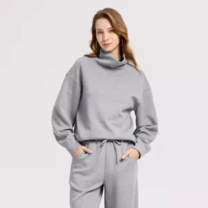 Women's Scuba Draped Pullover Sweatshirt - A New Day Gray XXL