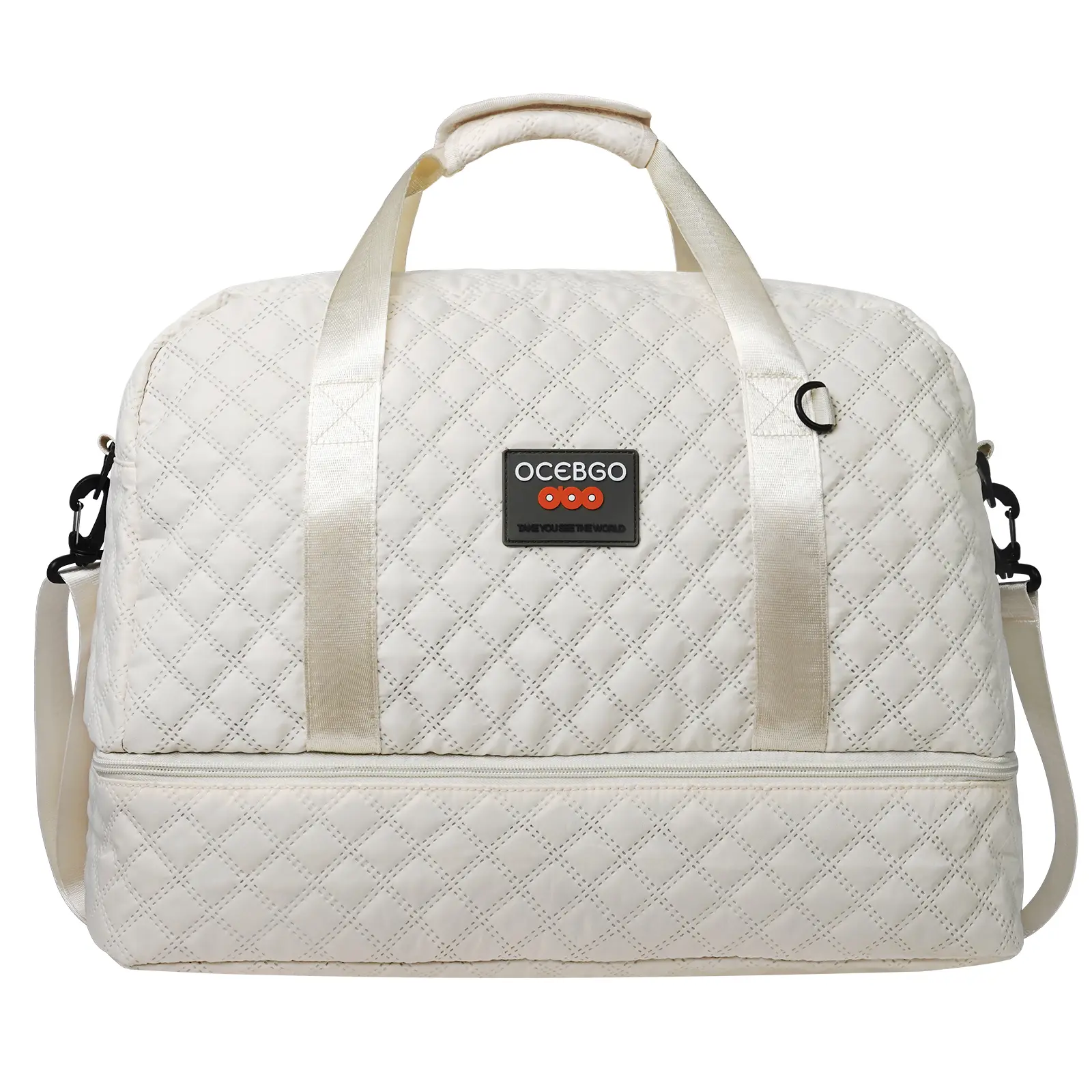 OCEBGO High-Capacity Duffle Bag - Practical, Multi-Function, Water-Resistant, Expandable Rhombic Design with Multiple Pockets, Zip Closure for Travel/Gym Use, Unisex, Waterproof, Weekend, Sporty, Anyone Looking For A Large Capacity Bag