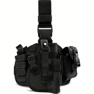 Tactical MOLLE Drop Leg Holster - Adjustable Thigh Holster with Detachable Magazine Pouch, Tactical Accessories for Airsoft, Hunting
