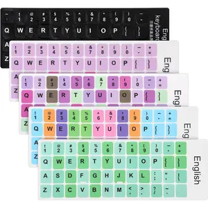 5 Sheets Keyboard Stickers Matte English - Universal Laptop Keyboard Stickers for PC  Laptop Desktop,  Colorful Green Black White