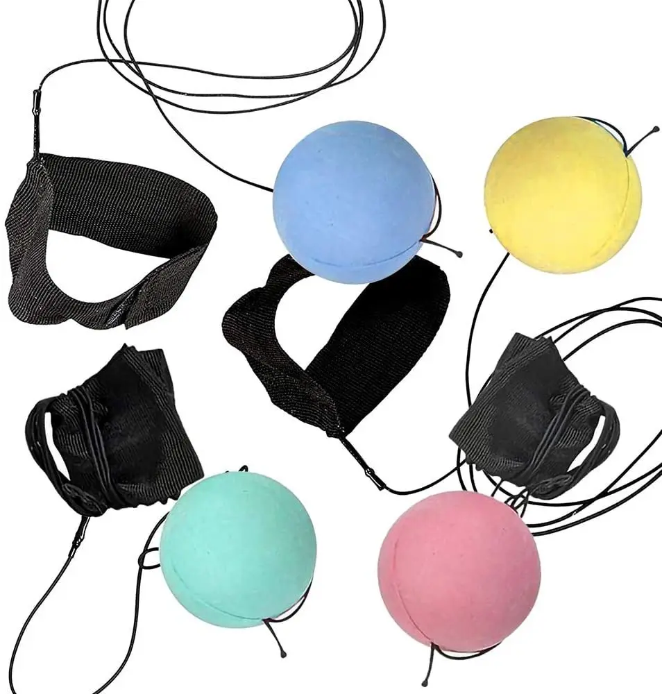 ARTCREATIVITY Round 2.25in Durable Foam Return Balls with Firmly Attached Strings & Adjustable Wristbands, 4-Assorted-Color Set, Unisex Kids’ Sports Toy, Birthday/Carnival Use, Party Bag Fillers, Indoor/Outdoor Gift, 100% Money-Back Guarantee