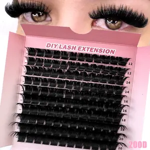 200pcs/180pcs/160pcs/140pcs/120pcs Synthetic Mink False Eyelashes, 200D/160D/120D/100D/80D/60D, Luxurious Fluffy DIY Cluster Lashes, Diy Eyelash Extensions, Diy Volume Eyelashes