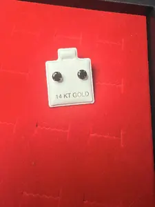 Rounded Onyx 14k Gold stud earrings