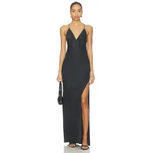 EAVES Lydia Silk Maxi Dress in Black