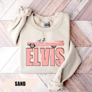 Elvis Presley Pink Sweatshirt, Womens Elvis Presley Gift, Elvis Presley Merch, Elvis Presley Lovers, King of Rock Sweater, Elvis Girl Hoodie