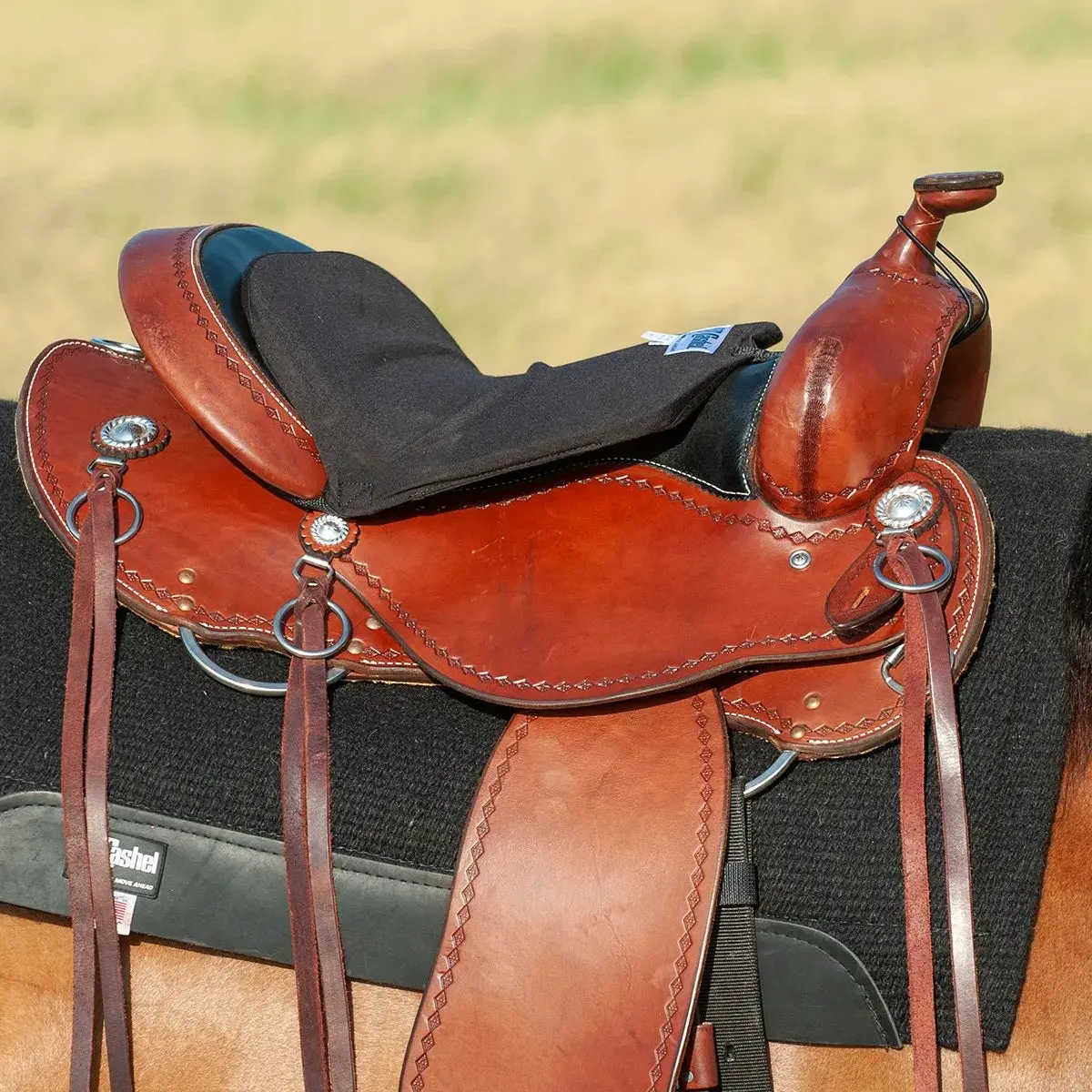 Cashel Long Western Tush Cushion - 13" W x 15" L x 2" Thick Foam Saddle Seat Pad for Tailbone & Sciatic Relief 1/2" Foam