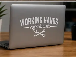 Working Hands Soft Heart Vinyl Adhesive Decal